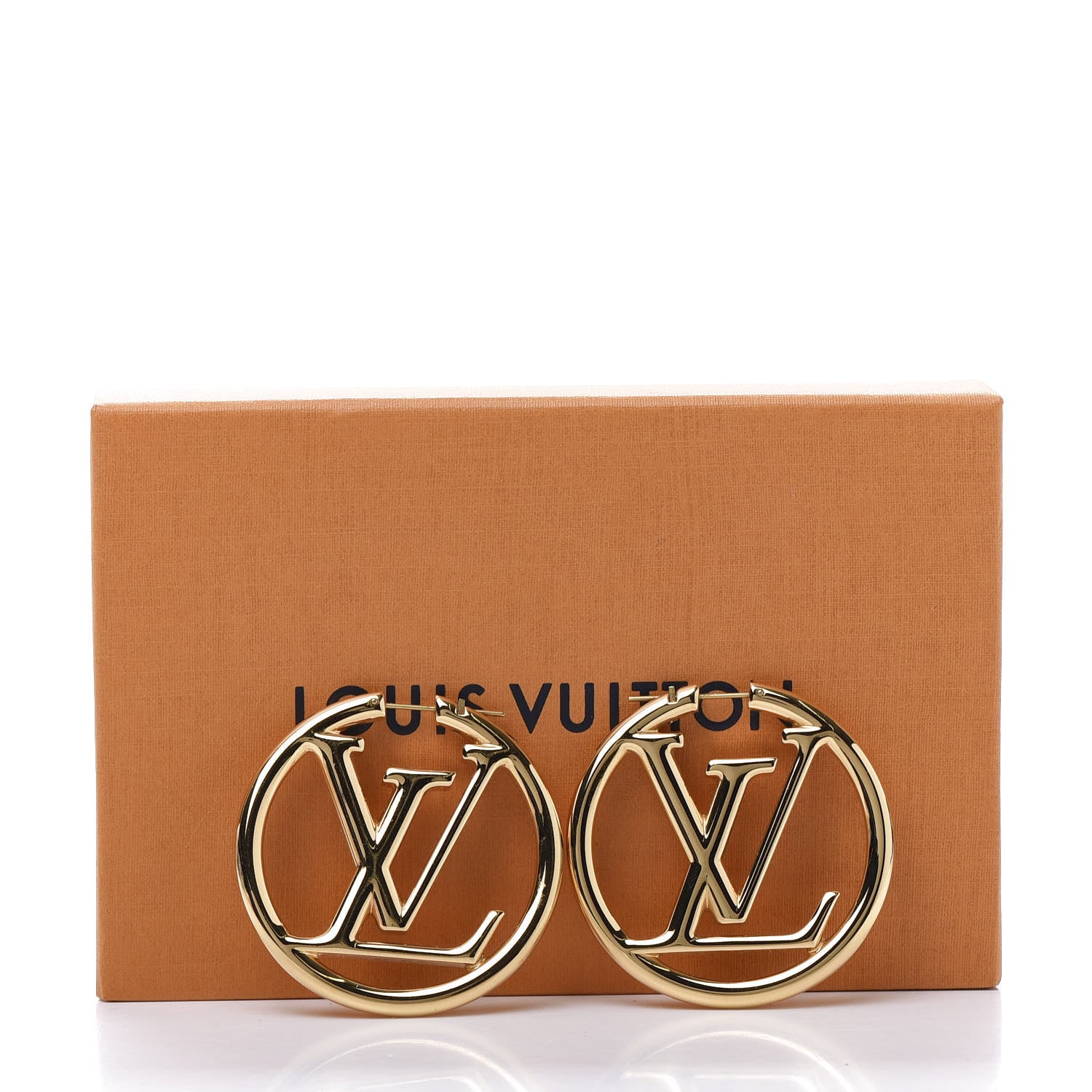 Louis Vuitton Metal Louise Hoop Earrings Gold 6 of 6