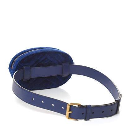 Gucci Velvet Matelasse GG Marmont Belt Bag 85 34 Cobalt Blue 4 of 13