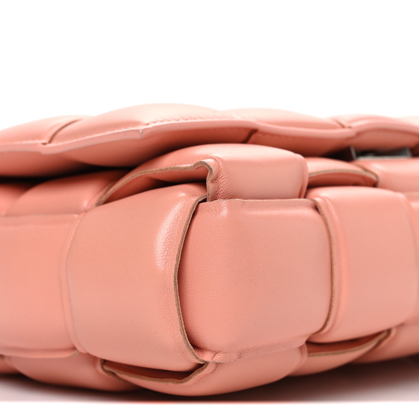 Nappa Maxi Intreccio Padded Cassette Crossbody Bag Peachy Peachy