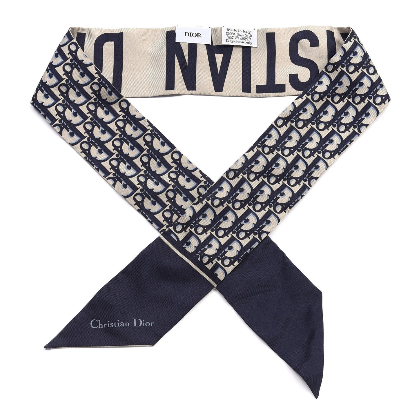 Silk Oblique Mitzah Scarf Blue