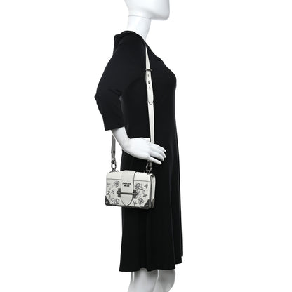 Prada Crystal City Calf Saffiano Cahier Shoulder Bag White 2 of 8