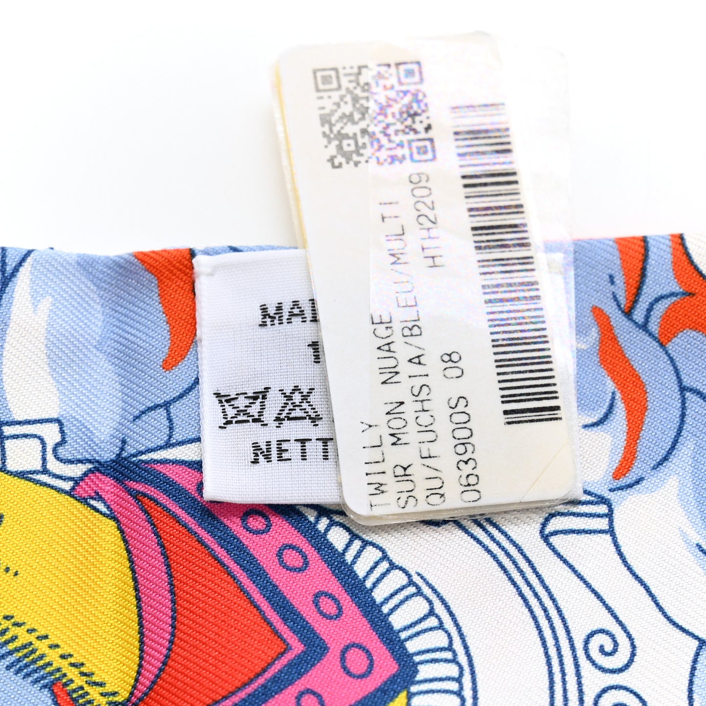 Silk Sur Mon Nuage Twilly Fuchsia Bleu Multicolor
