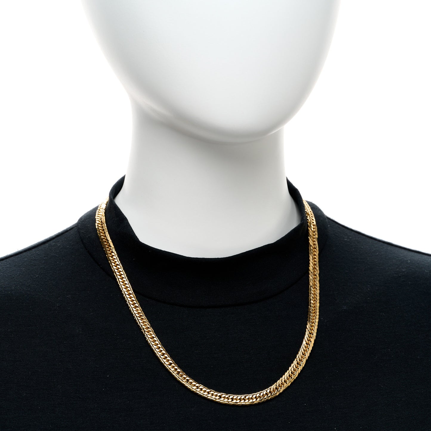 18K Yellow Gold Curb Chain Necklace 19.75
