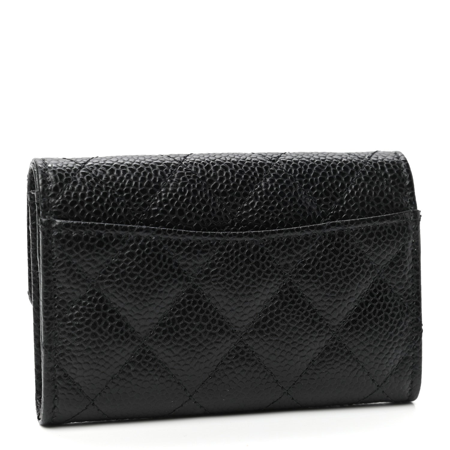Chanel Caviar Quilted Flap Card Holder Wallet Black 3 of 8