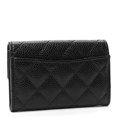 Chanel Caviar Quilted Flap Card Holder Wallet Black 3 of 8