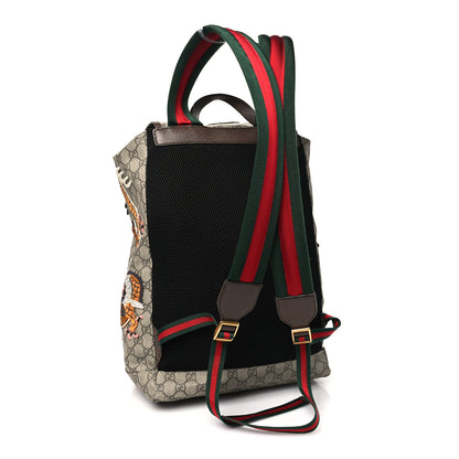 Gucci Soft GG Supreme Monogram Courrier Web Double Buckle Backpack Beige New Acero 3 of 11