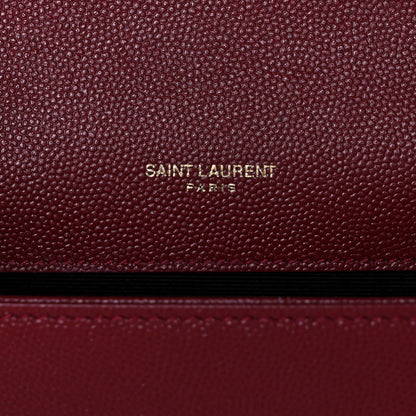 Saint Laurent Grain De Poudre Small Monogram Kate Satchel Rouge Eros 6 of 11
