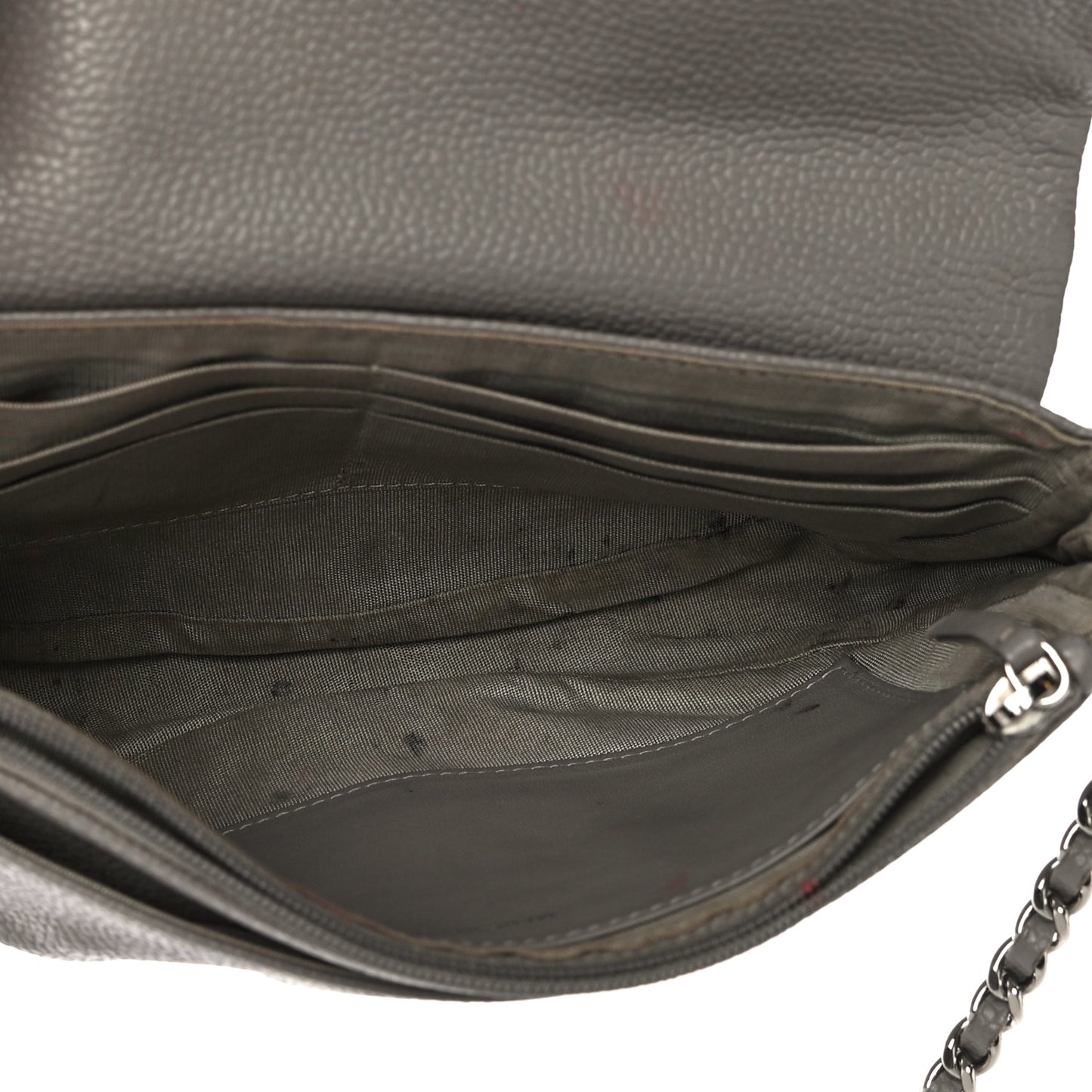 Caviar Half Moon Wallet On Chain WOC Grey