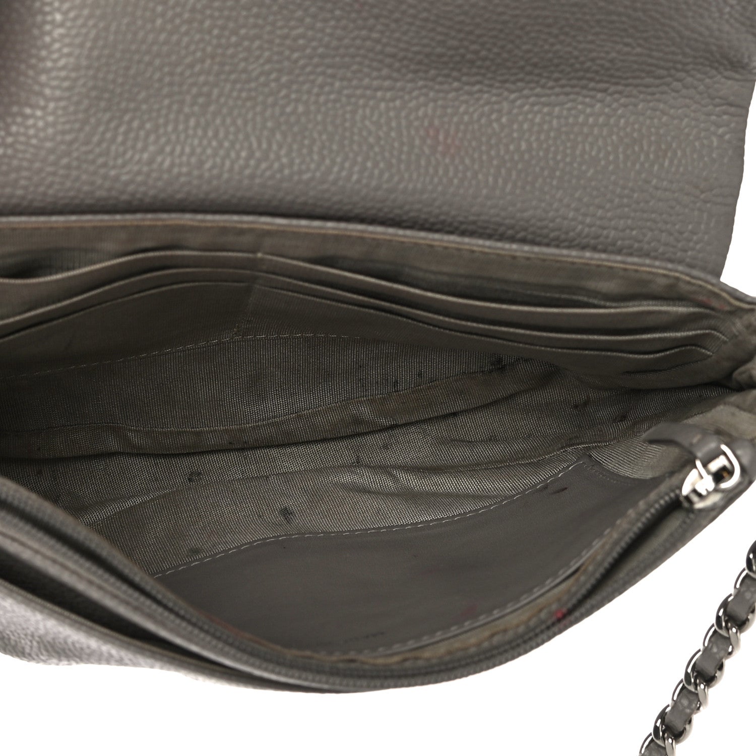 Chanel Caviar Half Moon Wallet On Chain WOC Grey 5 of 16