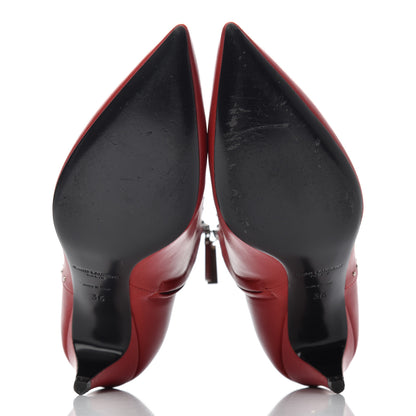 Saint Laurent Calfskin Studded Charlotte 55 Boots 36 Red 5 of 16