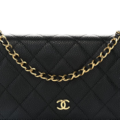 Chanel Caviar Quilted Wallet on Chain WOC Black 9 of 13