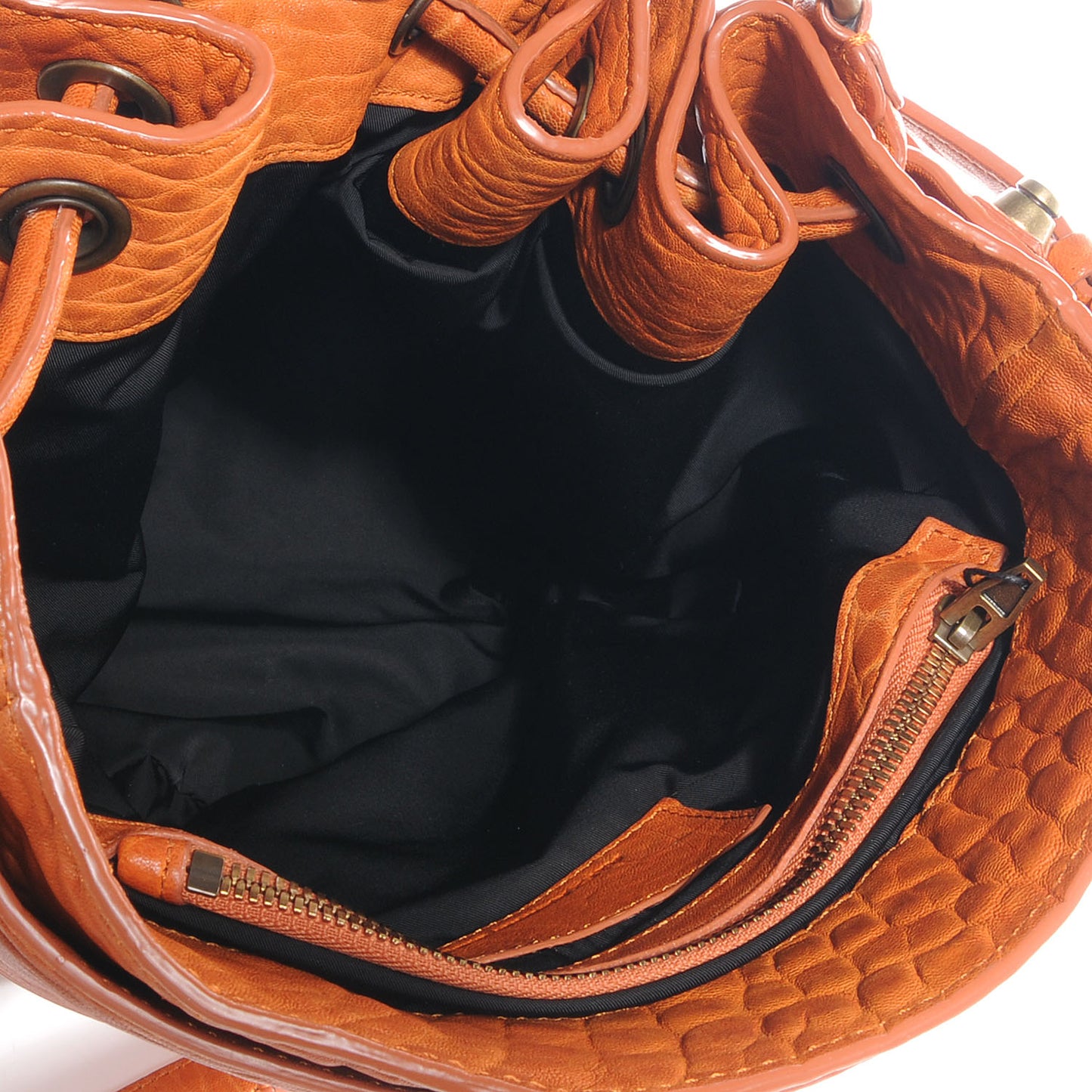 Pebbled Leather Diego w Antique Brass Hardware Tangerine
