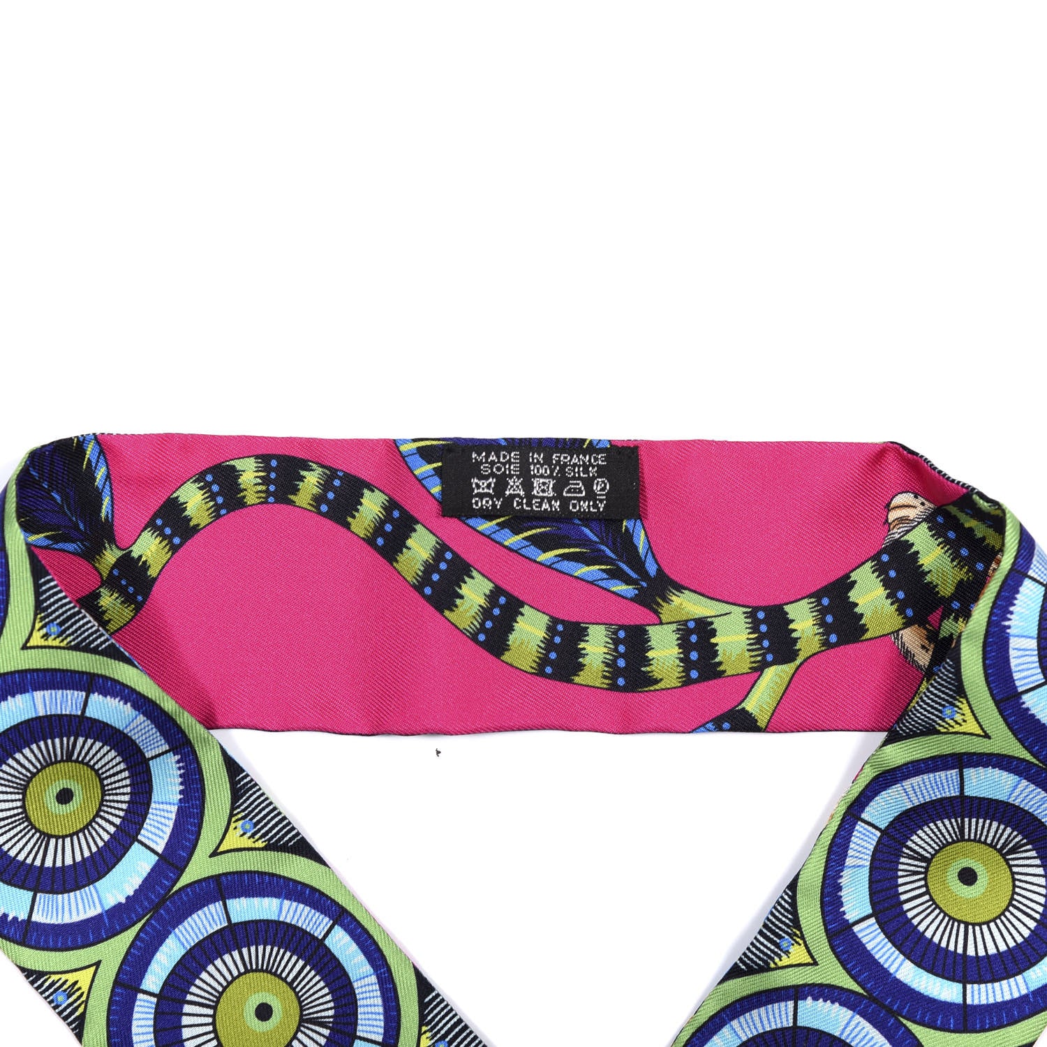 Hermes Silk The Savana Dance Twilly Rose Indien Indigo Vert 2 of 3