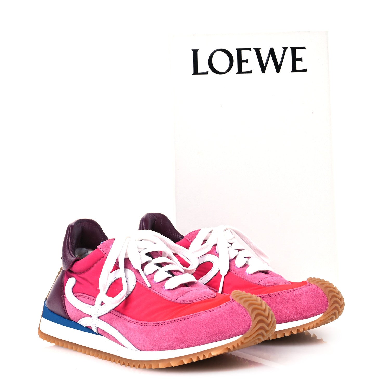 Loewe Nylon Suede Flow Runners 2.0 Sneakers 38 Gradient Pink White 9 of 9