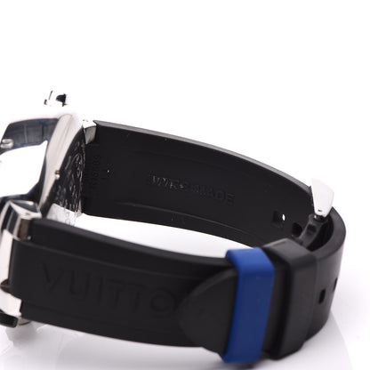 Louis Vuitton Stainless Steel Rubber 44mm Tambour Regatta Quartz Watch Blue 6 of 8
