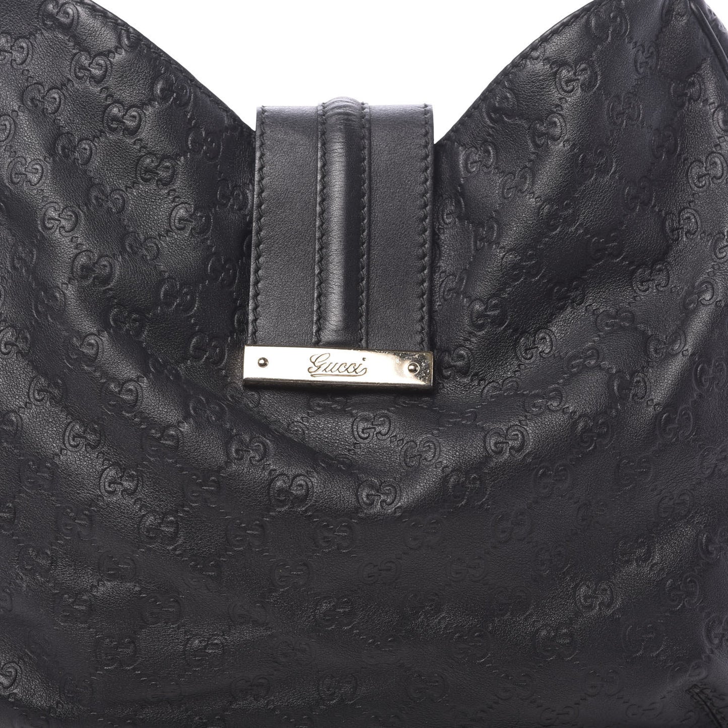 Guccissima Large New Ladies Web Hobo Black