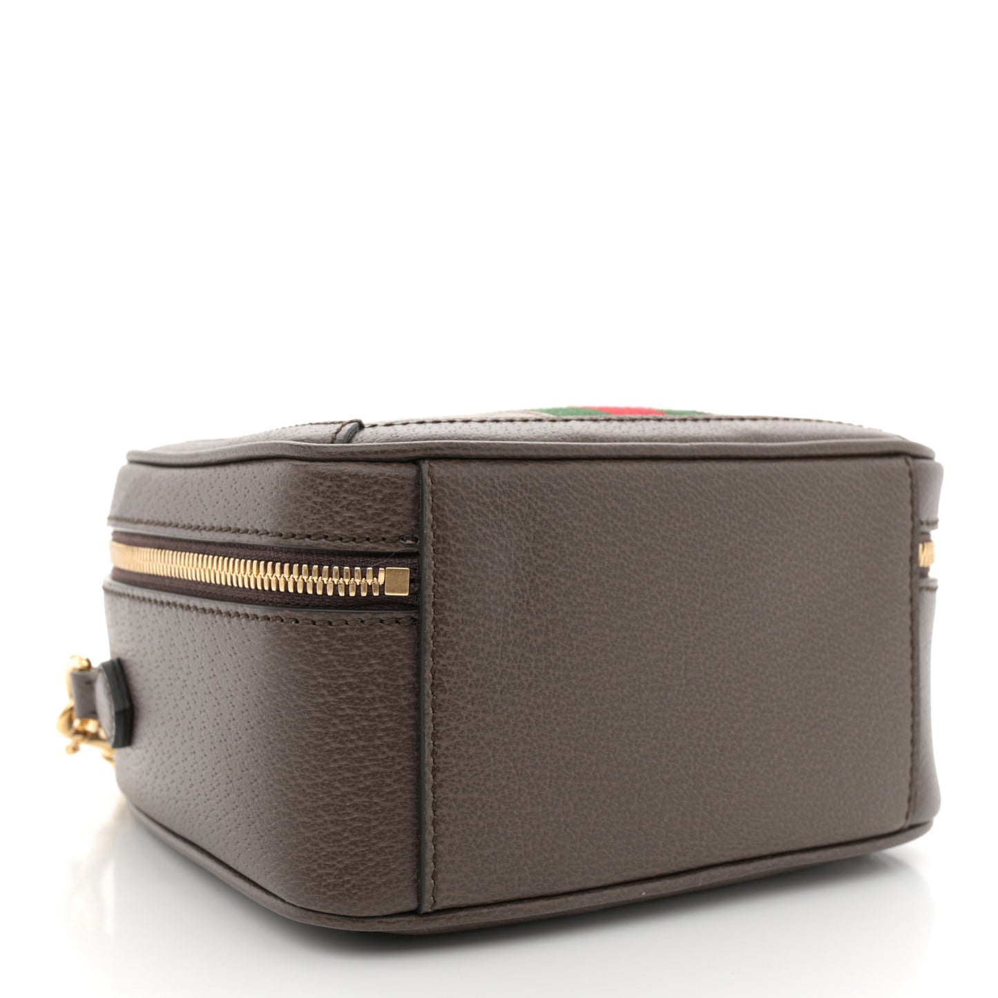 GG Supreme Monogram Textured Dollar Calfskin Mini Ophidia Top Handle Square Shoulder Bag Beige Ebony New Acero