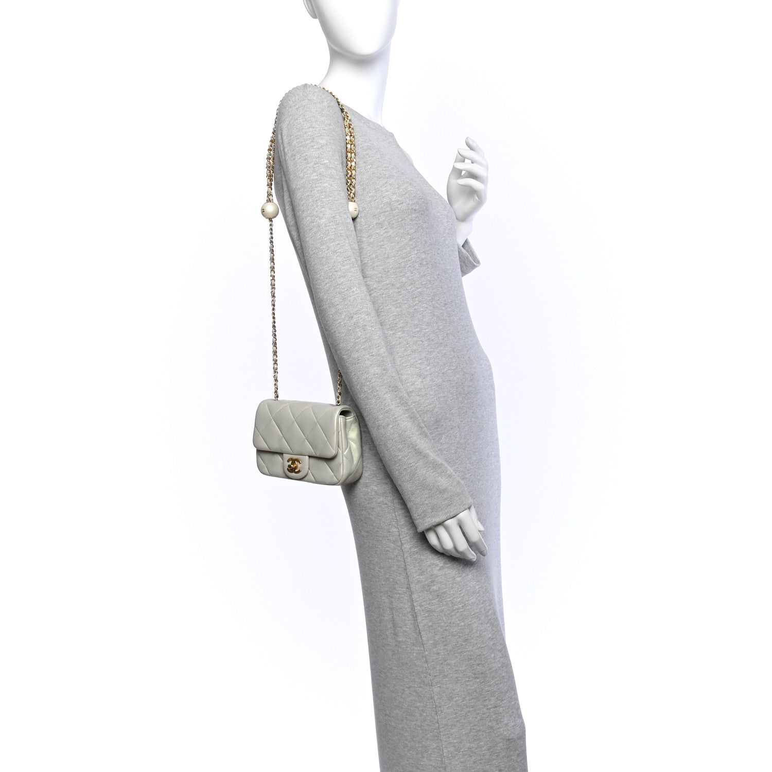 Chanel Pearly Lambskin Pearl Quilted Mini Flap Ivory 2 of 12