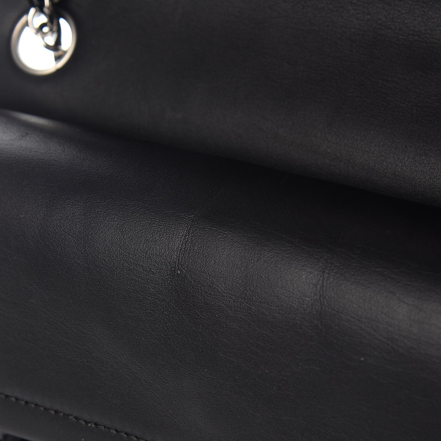Patent Quilted Medium Double Flap Black