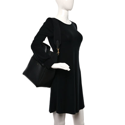 Celine Soft Grained Calfskin Sangle Bucket Bag Black 2 of 8