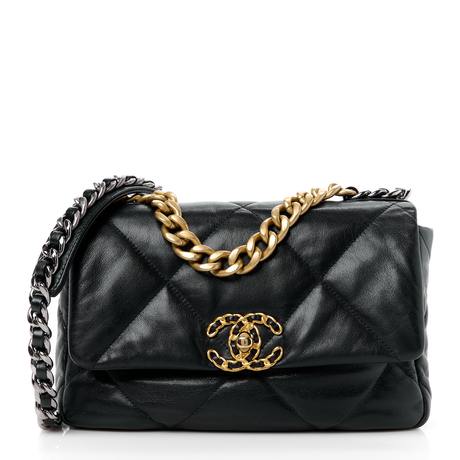 Chanel Lambskin Quilted Medium Chanel 19 Flap Black 1 of 10