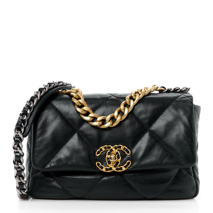 Chanel Lambskin Quilted Medium Chanel 19 Flap Black 1 of 10