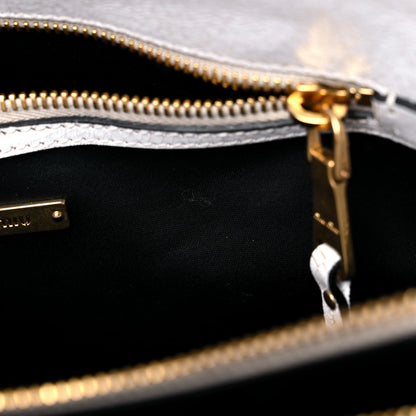 Miu Miu Calfskin Craquele Shopping Bag White 8 of 16