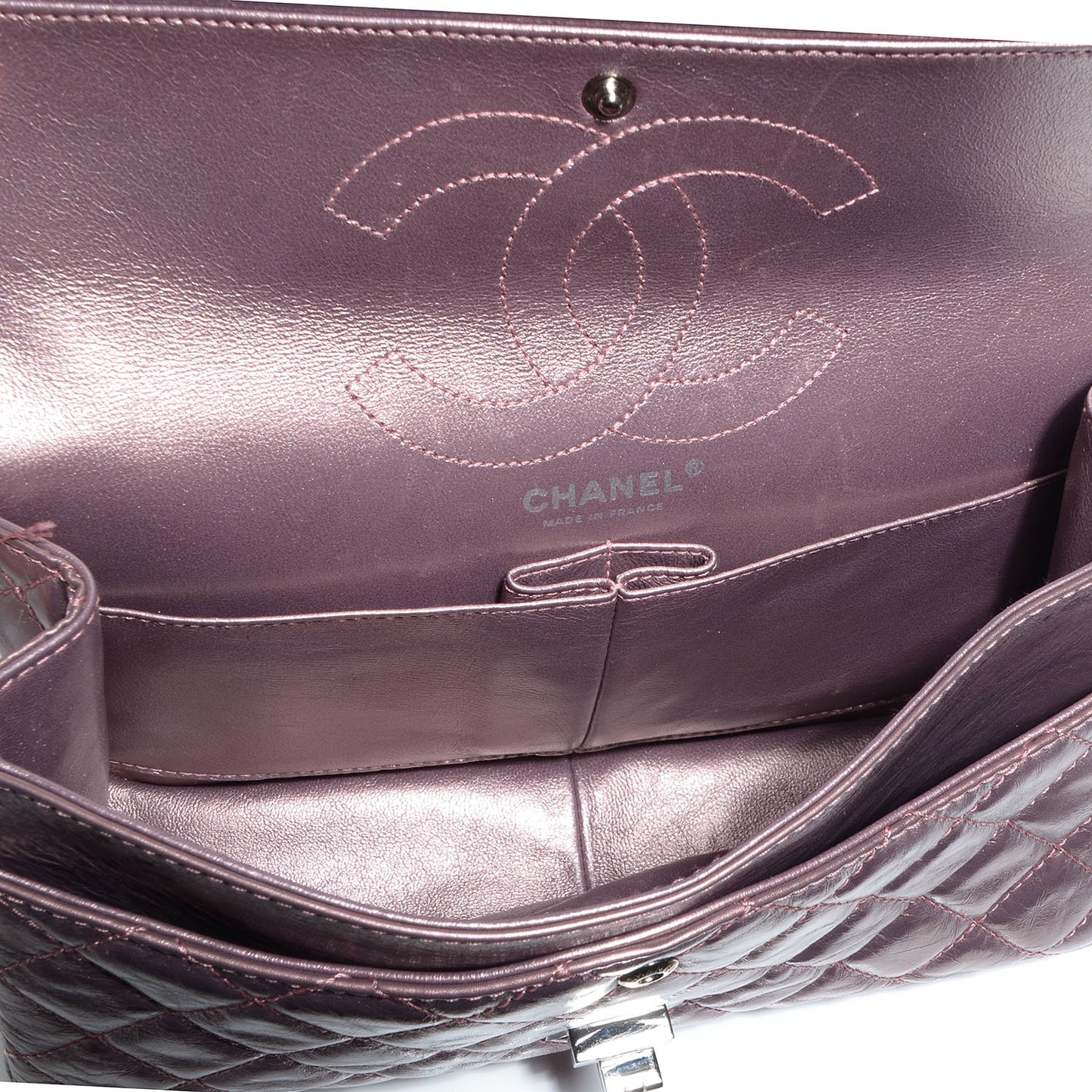 Calfskin 2.55 Reissue 226 Flap Metallic Rose Fonce