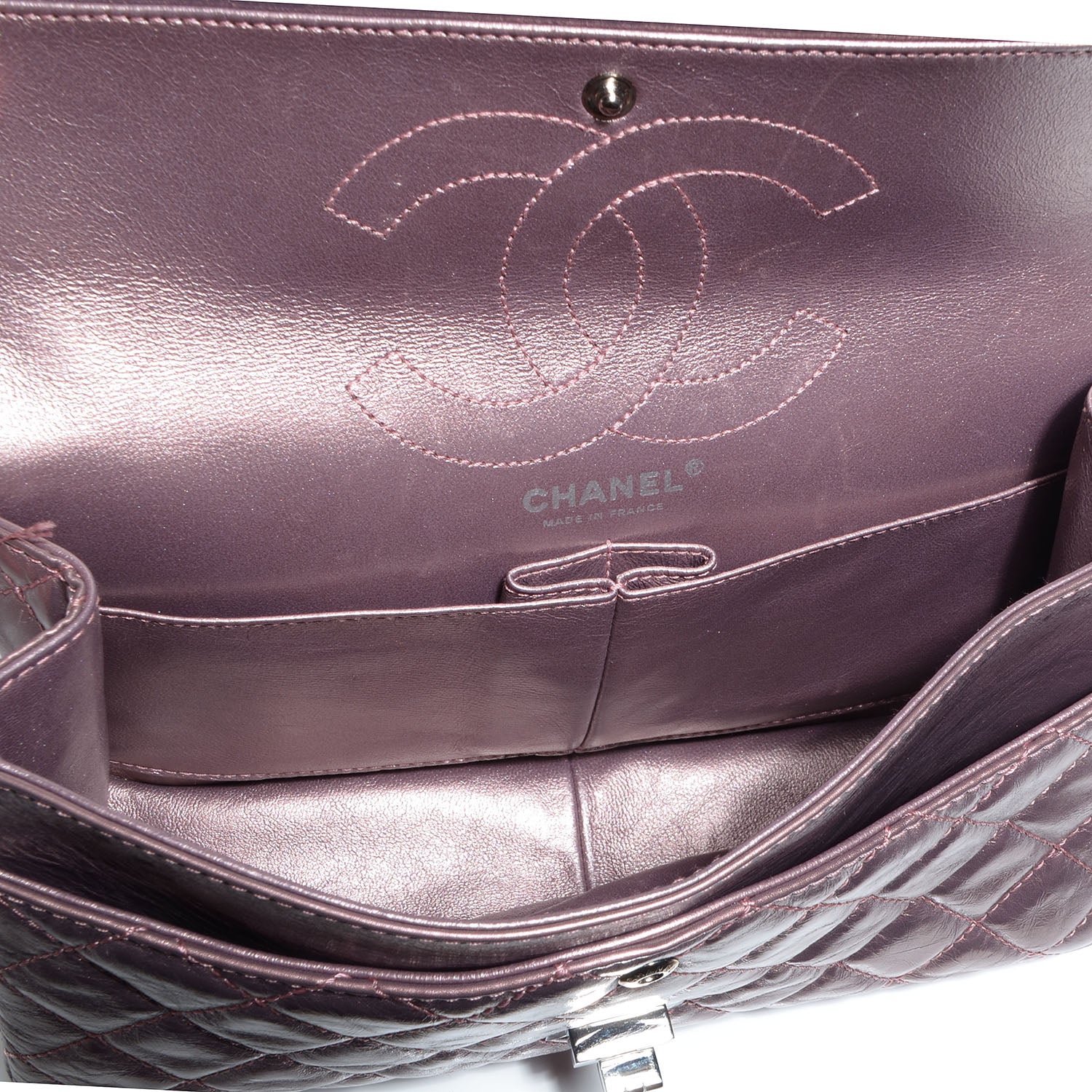Chanel Calfskin 2.55 Reissue 226 Flap Metallic Rose Fonce 6 of 7