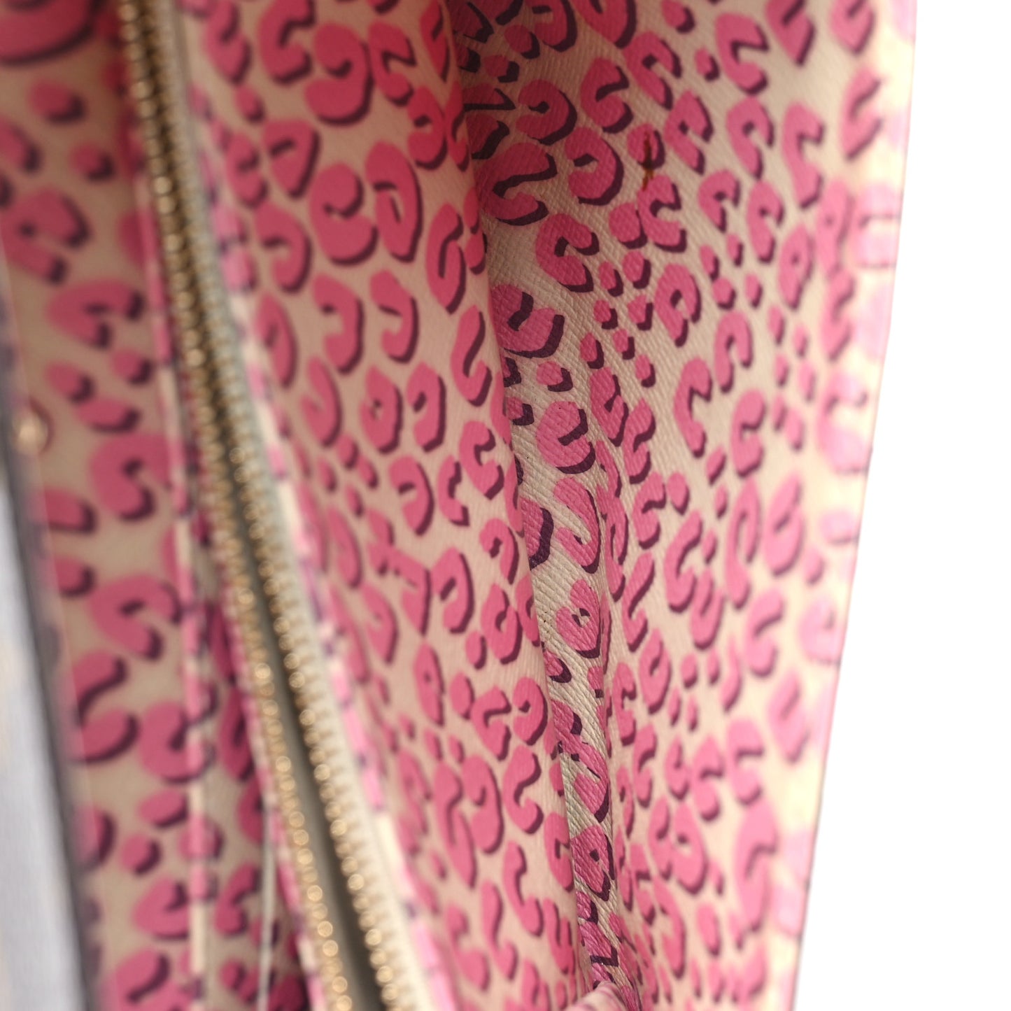 Monogram Leopard Sarah Wallet Blanc Corail