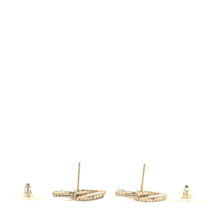Chanel Crystal Timeless CC Earrings Light Gold 3 of 5
