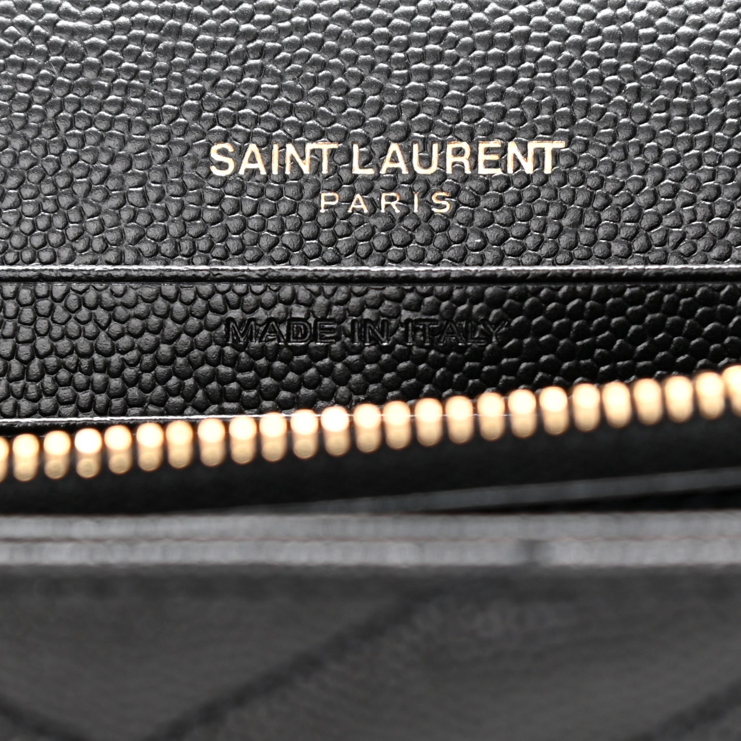 Grain De Poudre Matelasse Chevron Monogram Chain Wallet Black