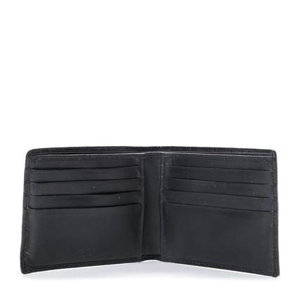 Prada Calfskin Crocodile Embossed Billfold Wallet Black 4 of 6