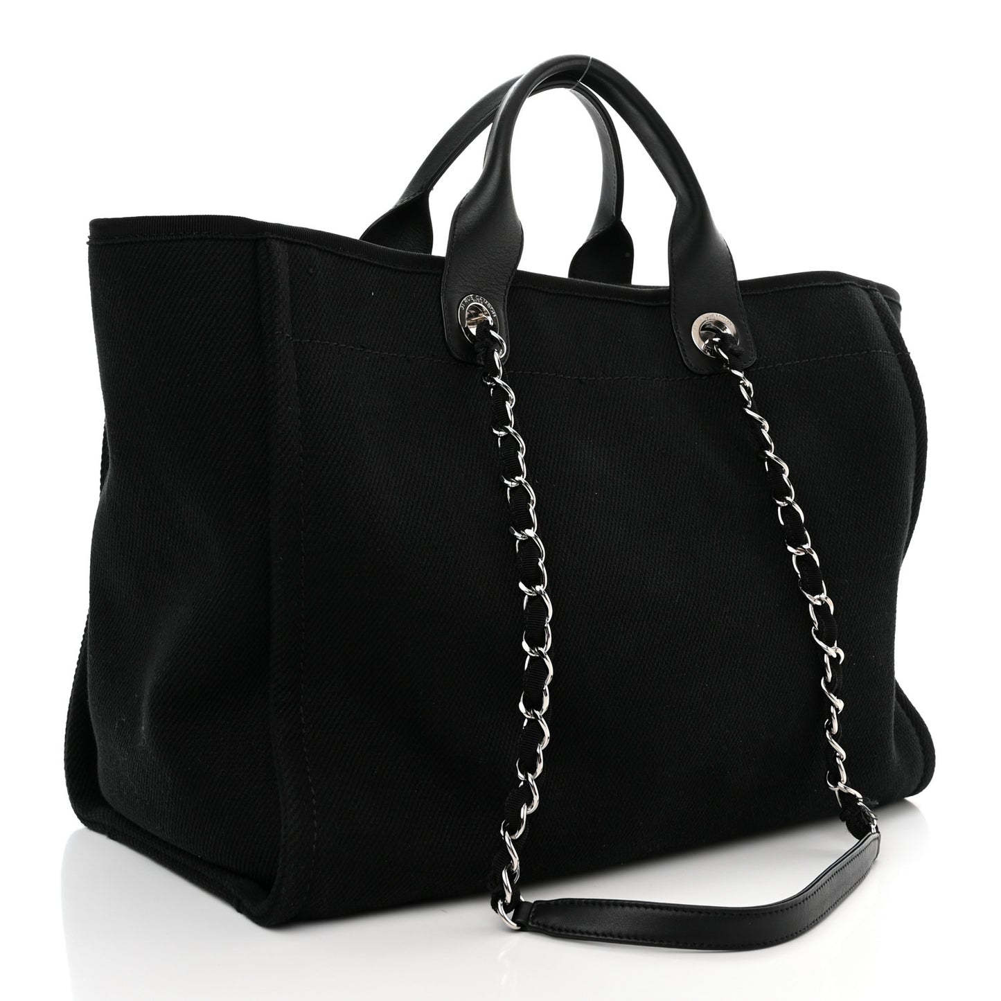 Canvas Pearl Medium Deauville Tote Black