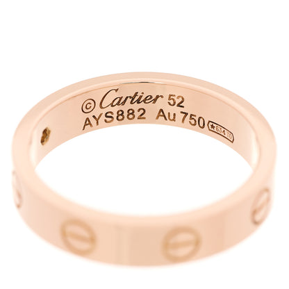 Cartier 18K Pink Gold Diamond 4mm LOVE Wedding Band Ring 52 6 4 of 4