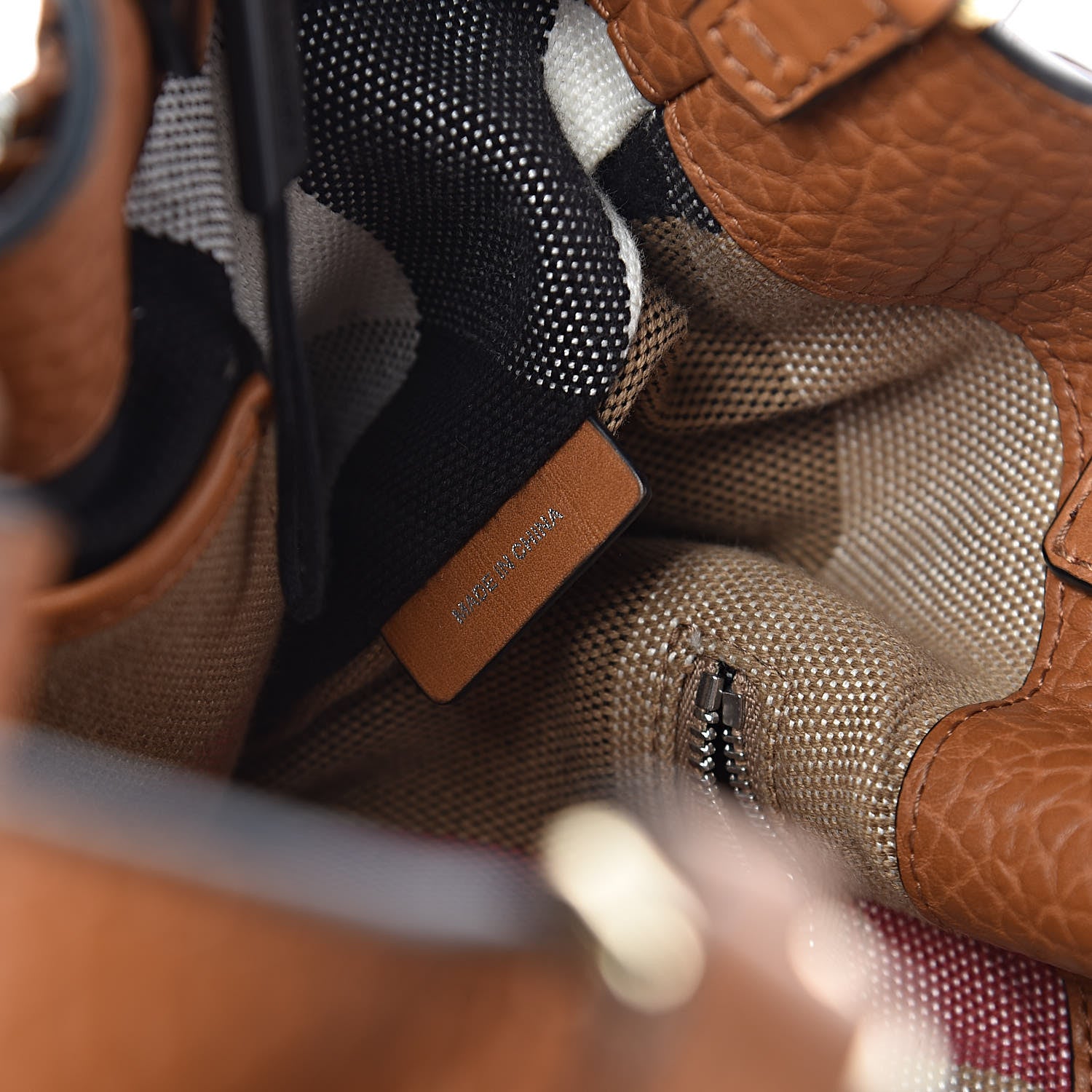 Burberry Grainy Calfskin House Check Small Maidstone Saddle Brown 8 of 12