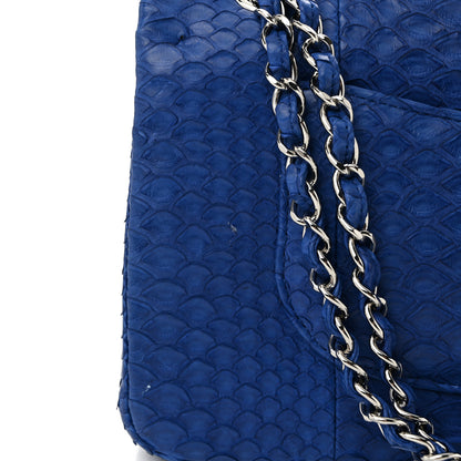 Chanel Snakeskin Medium Double Flap Blue 10 of 10