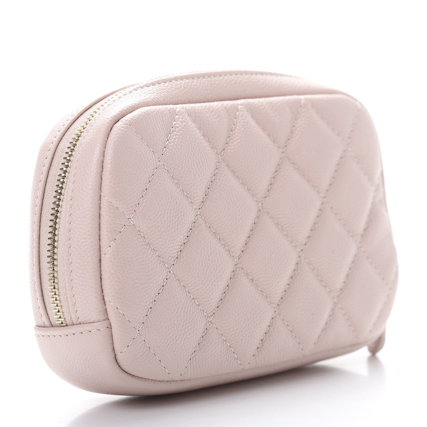 Chanel Caviar Quilted Small Curvy Pouch Cosmetic Case Light Pink 3 of 7