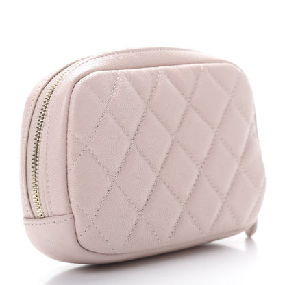 Chanel Caviar Quilted Small Curvy Pouch Cosmetic Case Light Pink 3 of 7