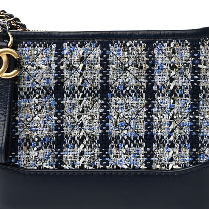 Chanel Tweed Calfskin Small Gabrielle Hobo Blue 5 of 14