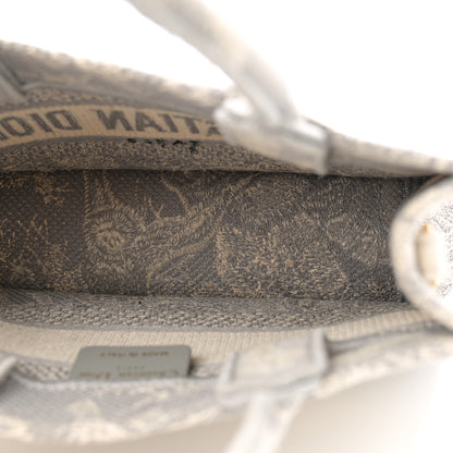 Christian Dior Canvas Embroidered Toile De Jouy Reverse Mini Book Tote With Strap Grey 5 of 12