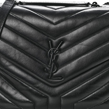 Saint Laurent Calfskin Y Quilted Monogram Medium Loulou Chain Satchel Black 7 of 14