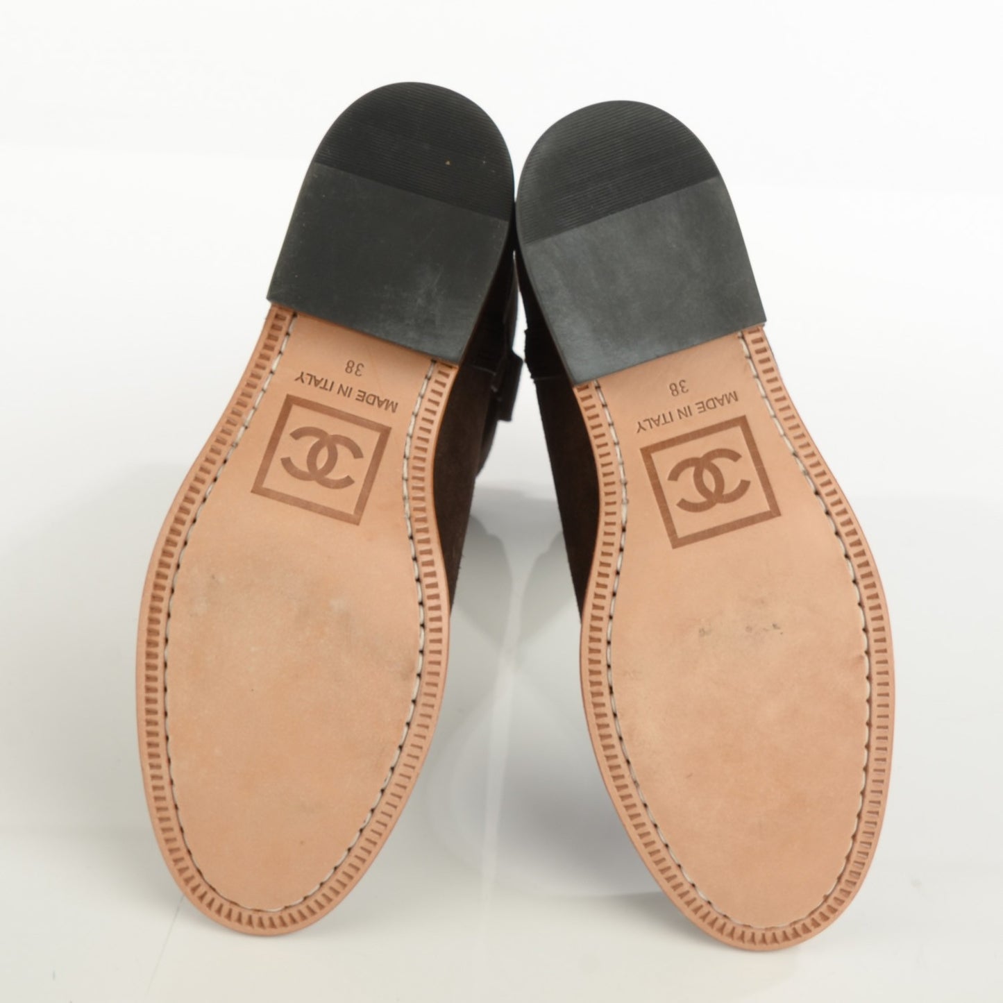 Suede Logo Boots 38 Brown