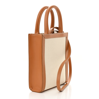 Celine Canvas Calfskin Mini Vertical Cabas Natural Tan 3 of 10