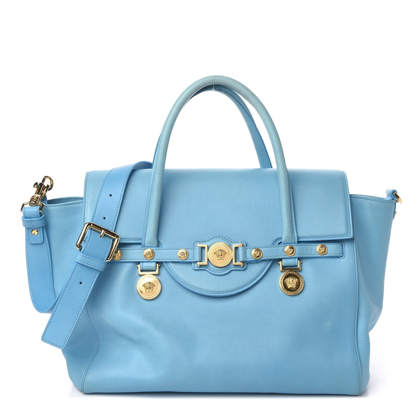 Calfskin Large Signature Satchel Blue