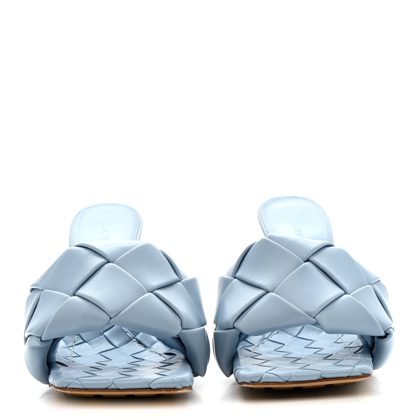 Nappa Maxi Intrecciato Lido Mule Sandals 36 Ice