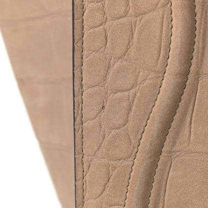 Celine Crocodile Embossed Nubuck Medium Phantom Luggage Beige 25 of 25
