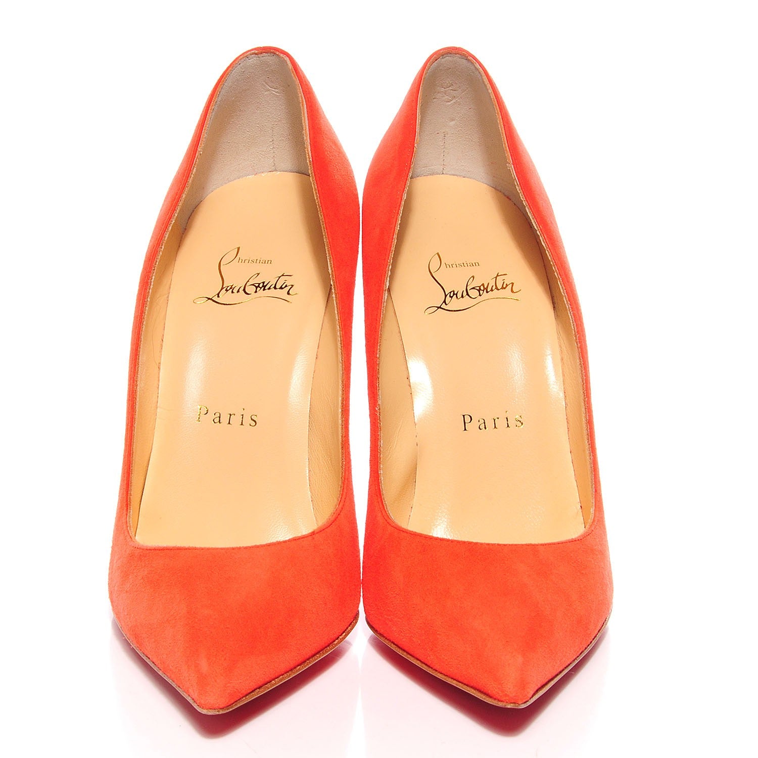Christian Louboutin Suede Pigalle Follies 100 Pumps 36.5 6.5 Papaye 2 of 7