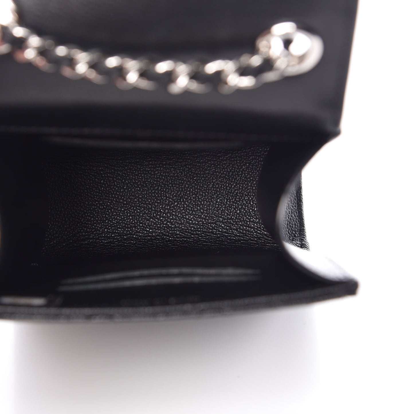 Grained Calfskin Quilted CC Box Clutch With Chain Black