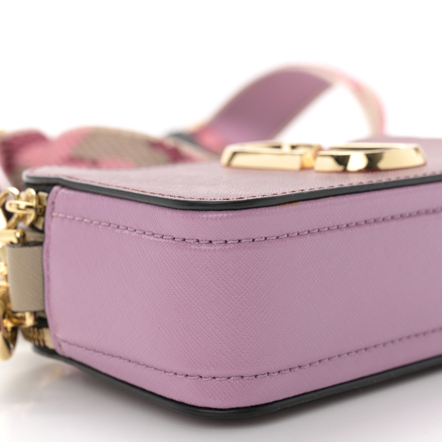 Saffiano Small Snapshot Camera Bag Burgundy Pink